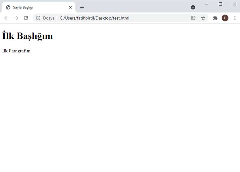 İlk HTML Sayfam