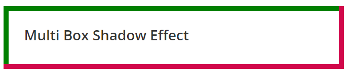 Multi Box Shadow CSS